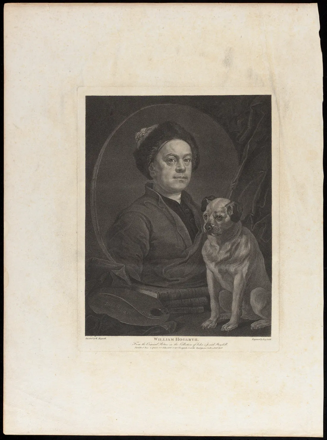 The Painter and his Pug, William Hogarth, 1745, engraved version