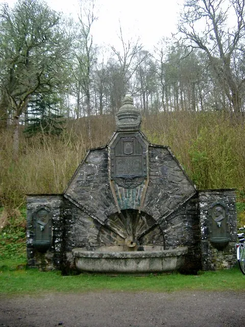 Tweedmouth Memorial Fountain near Guisachan, honouring the breeder of the first Golden Retrievers